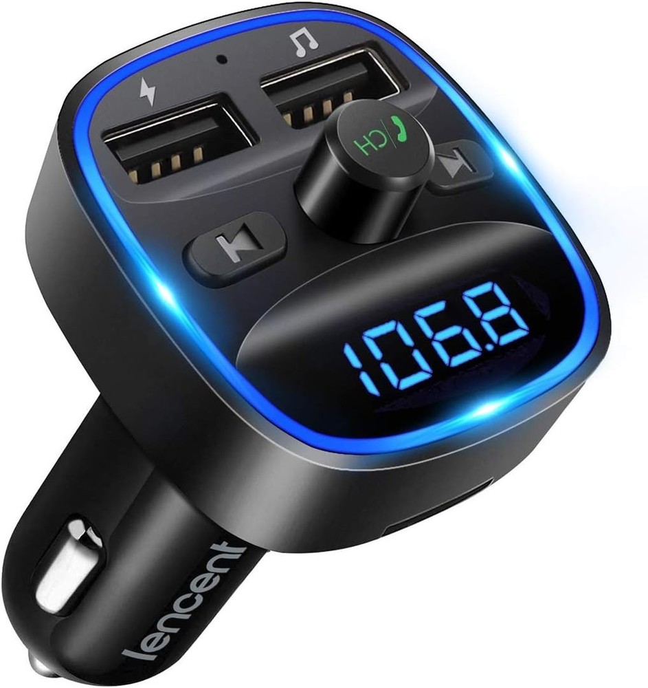Wireless Bluetooth FM Transmitter – Dual USB Charger & Noise-Cancelling Car Kit