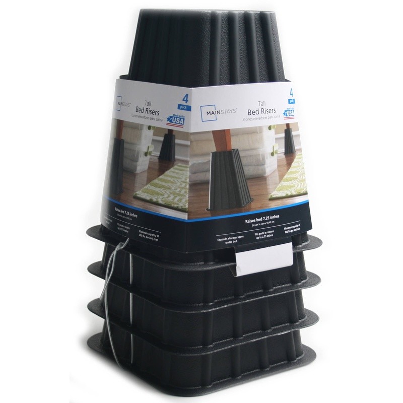 Durable Tall Bed Risers 4-Pack Heavy Duty Bed Elevators Underbed Storage New