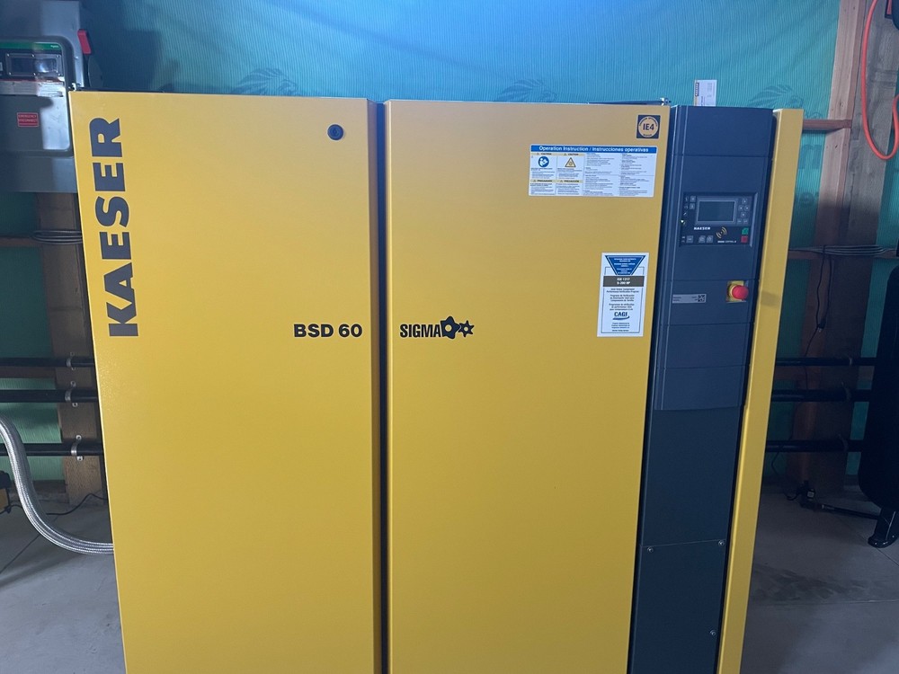 Kaeser BSD 60 rotary air compressor three phase, 4 hours used,
