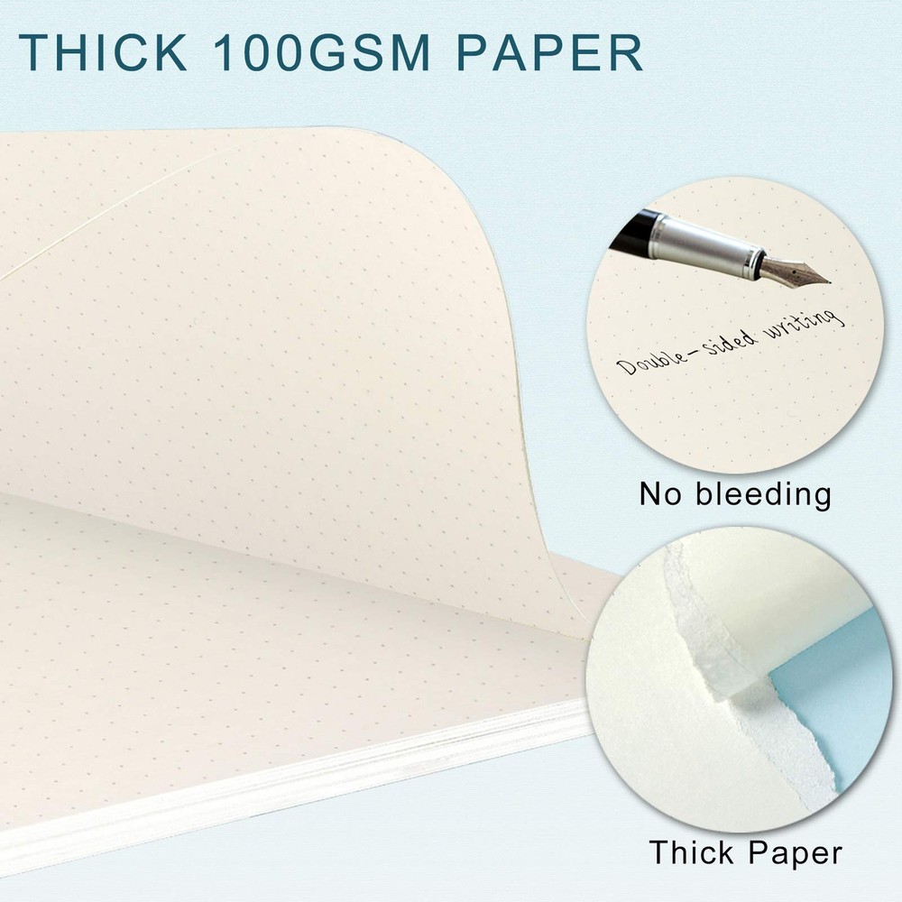 Toplive [3 Pack] A5 Refill Paper - 100GSM Thick 6 Hole 3 Pack, Dot