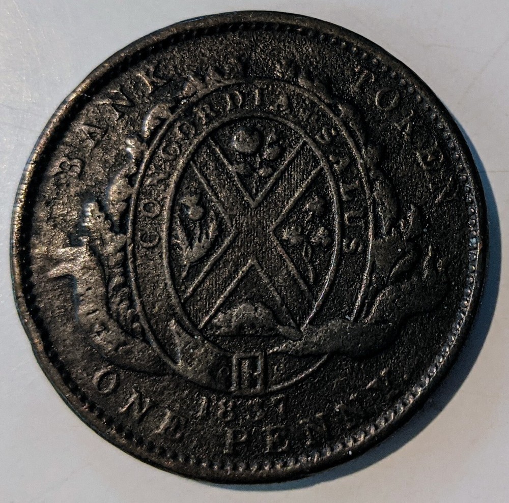 1837 'City Bank' 1 Cent Token Lower Canada