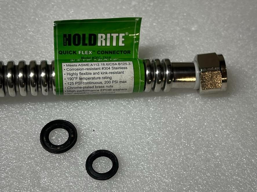 Quick Flex Water Heater Connector Stainless Steel Supply Line Hose 3/4" x 18"