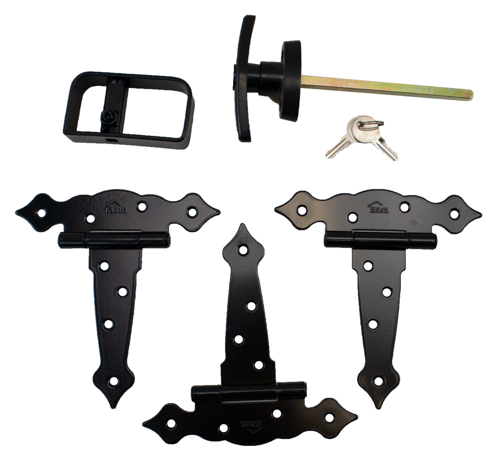 Shed Door Hardware 5" Decorative Hinges T Handle Gate Hardware