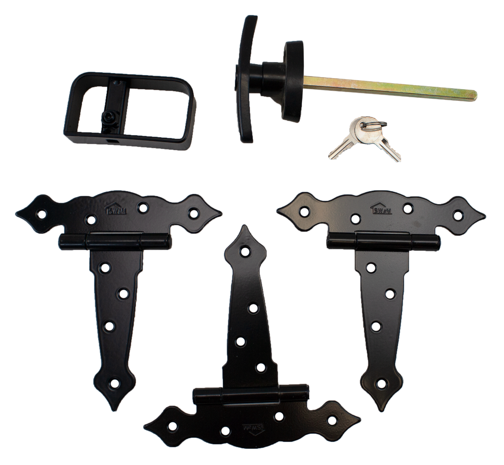 Shed Door Hardware 5" Decorative Hinges T Handle Gate Hardware