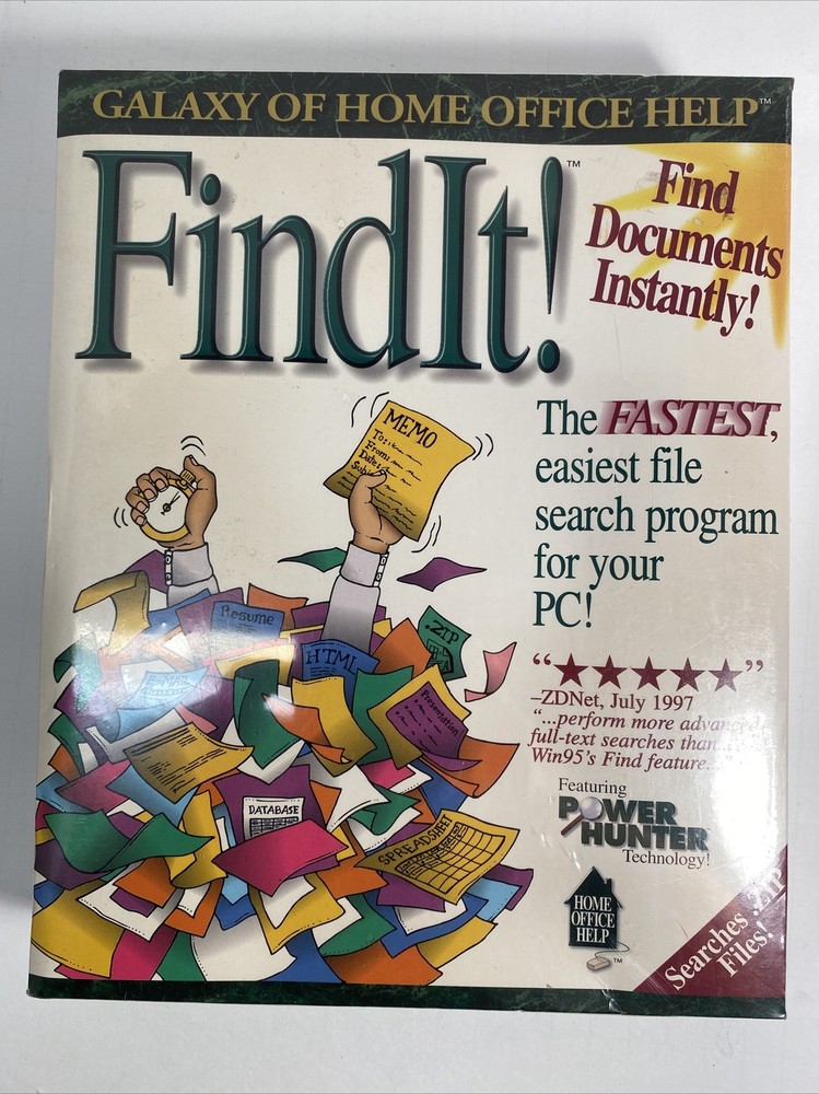 FindIt! Rom Tech Software Home Office Help Windows 95 Find Documents PC Vintage
