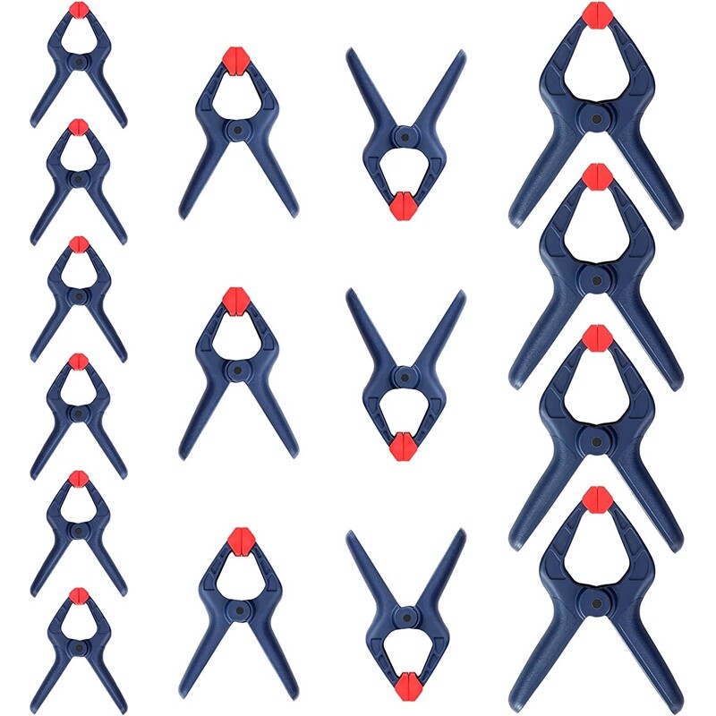 WORKPRO 16PC Spring Clamp Set Nylon Spring Clamp Set 6-1/2" 4-1/2" 3-3/8" Clamps