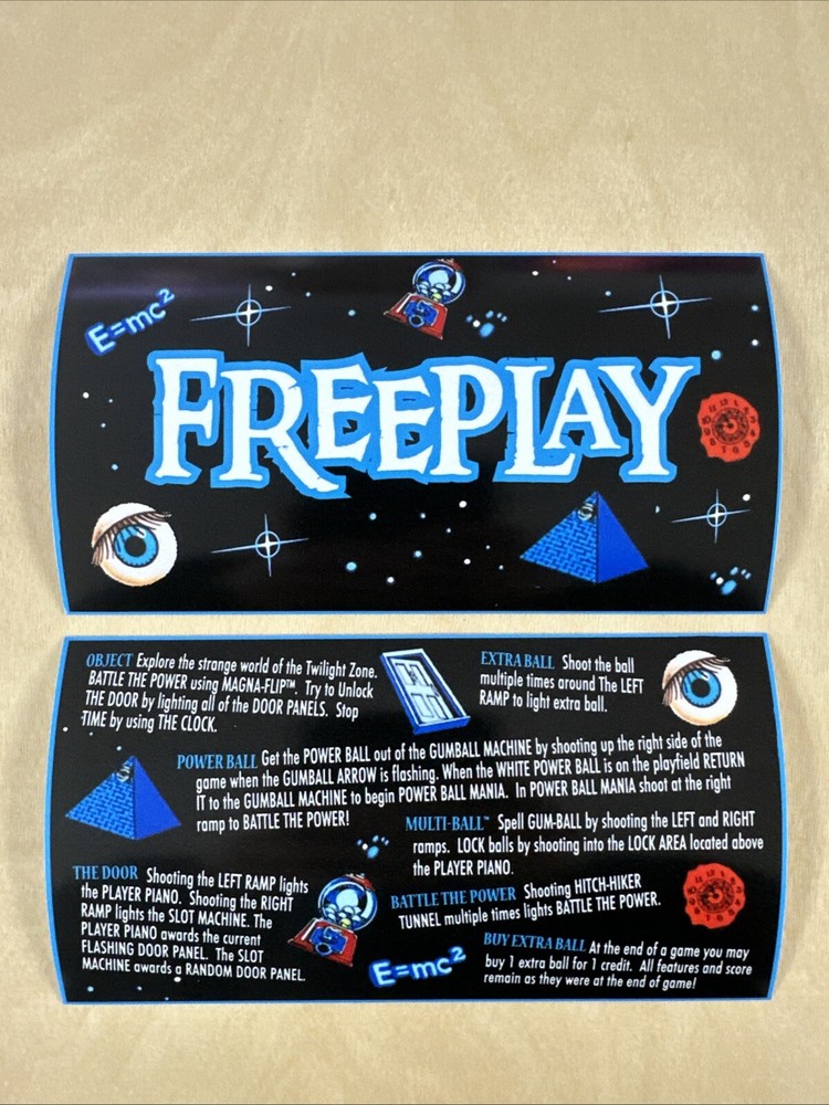Twilight Zone Pinball Apron Cards