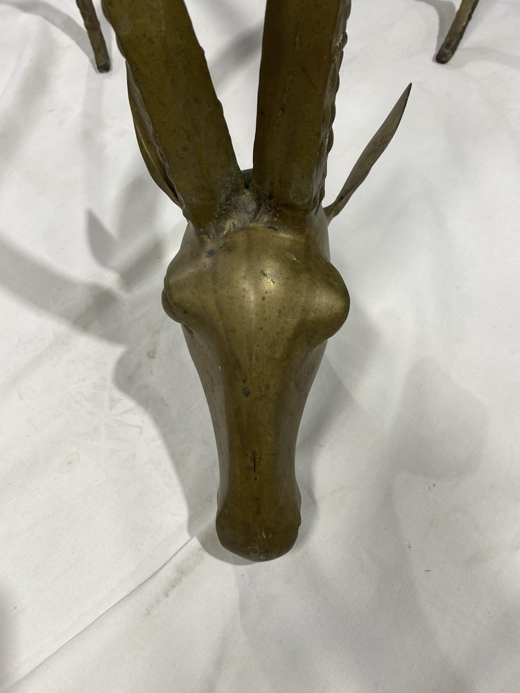1970’s Vintage Brass Ibex Rams Head Coffee Table