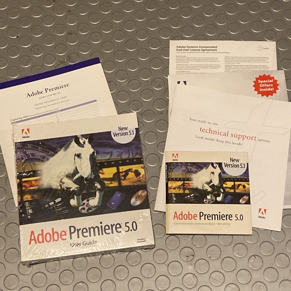 Adobe Premiere 5.1 for Macintosh Complete With CD, User Guide, Registration Card
