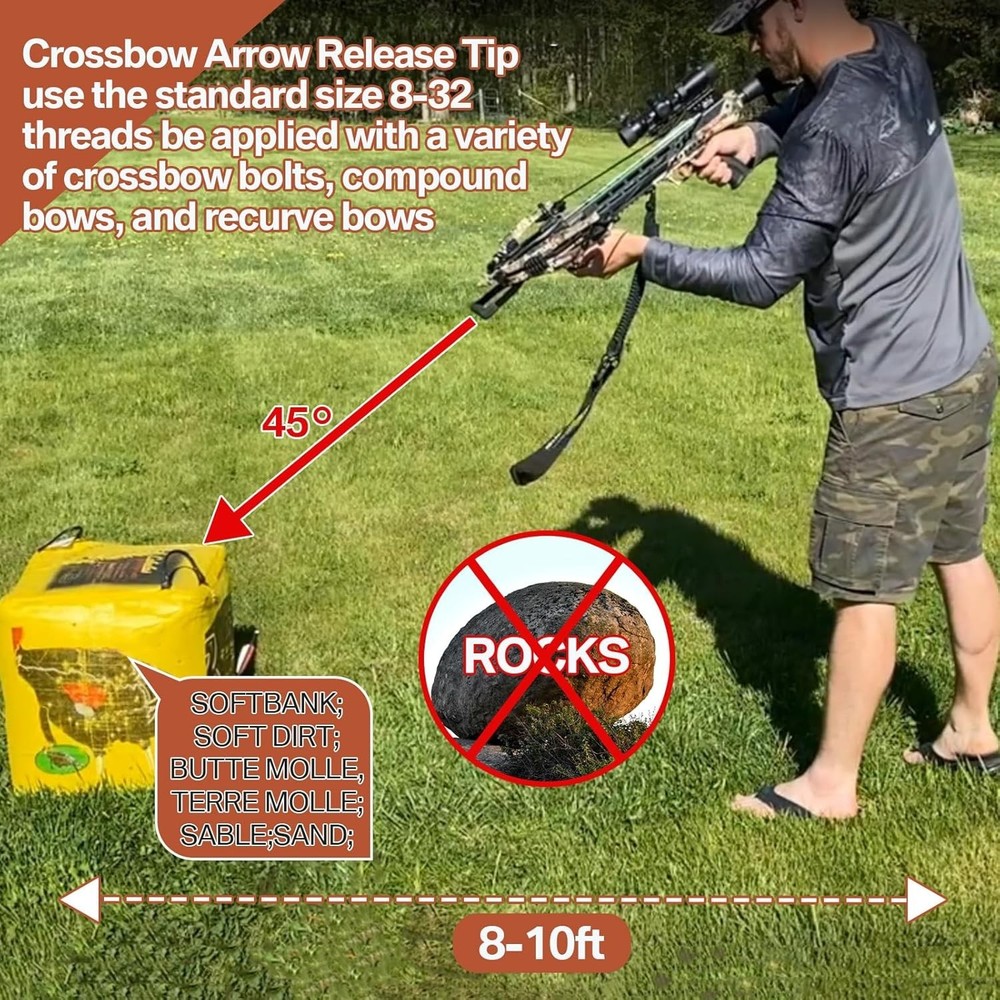 Versatile 2-Pack Crossbow Decocking Tips for All Bow Types - Easy Bolt Release