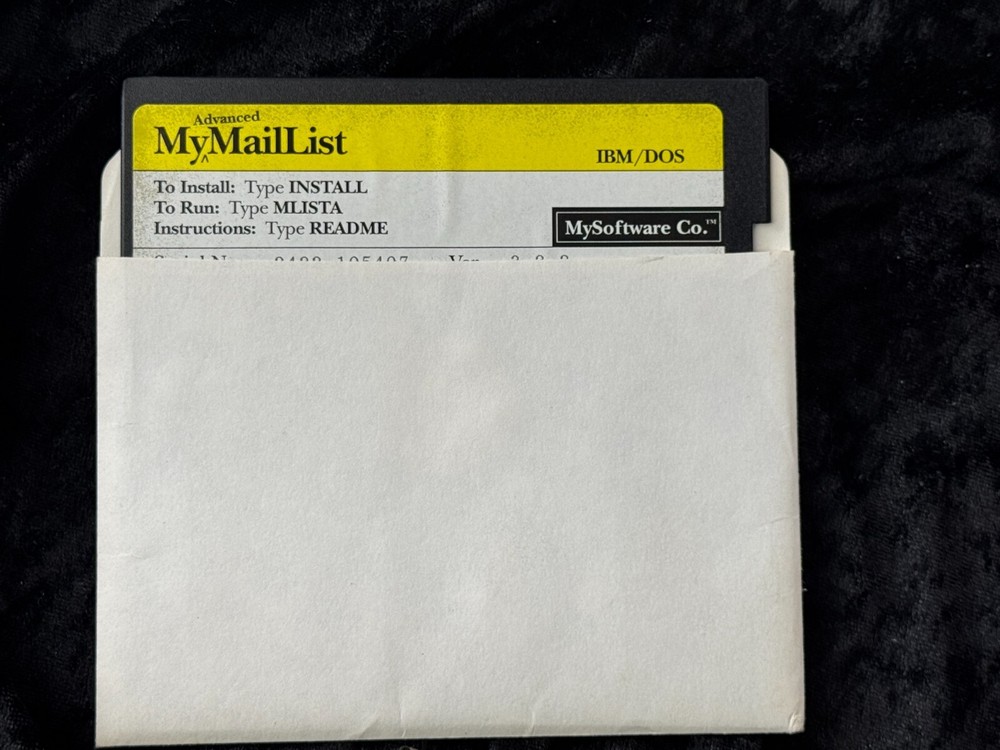 Advanced MyMailList for IBM/DOS MySoftware 5.25 Media