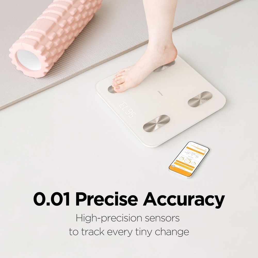 11-inch (28cm) Bluetooth Smart Scale (Ivory), Digital Body Composition Analyzer