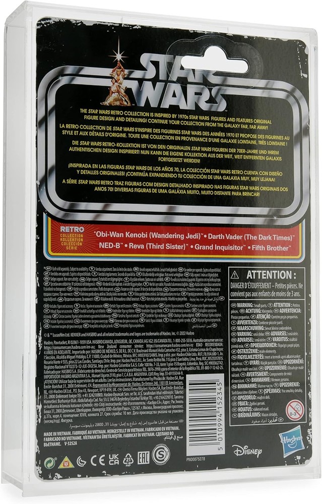 Action Figure Display Case Compatible with Carded Star Wars, GI Joe, Clear