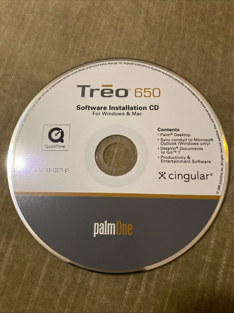 Palm Treo 650 Software Installation CD For Windows & Mac