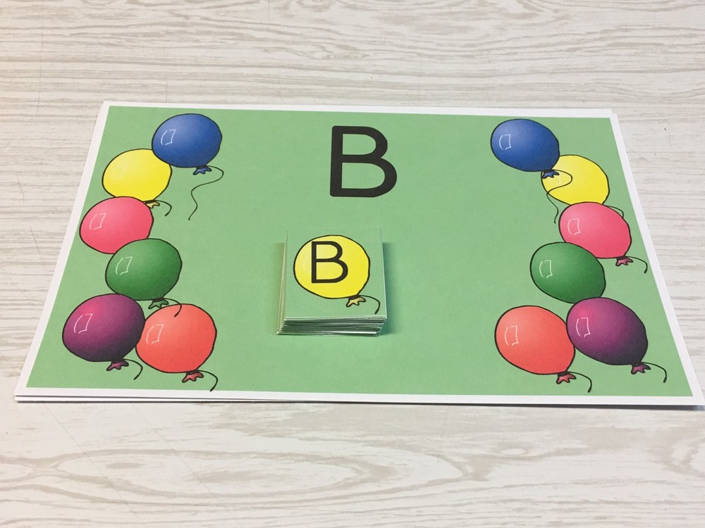 Balloon B Sort - Uppercase Lowercase -Laminated Activity Set - Teaching Supplies