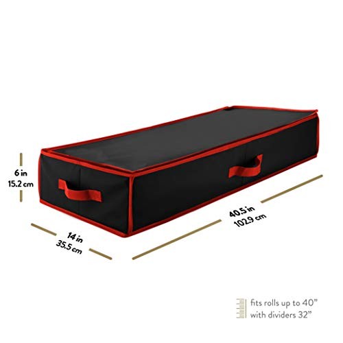 Gift Wrapping Paper Organizer Storage - 40" Gift Wrap Storage Black/Red