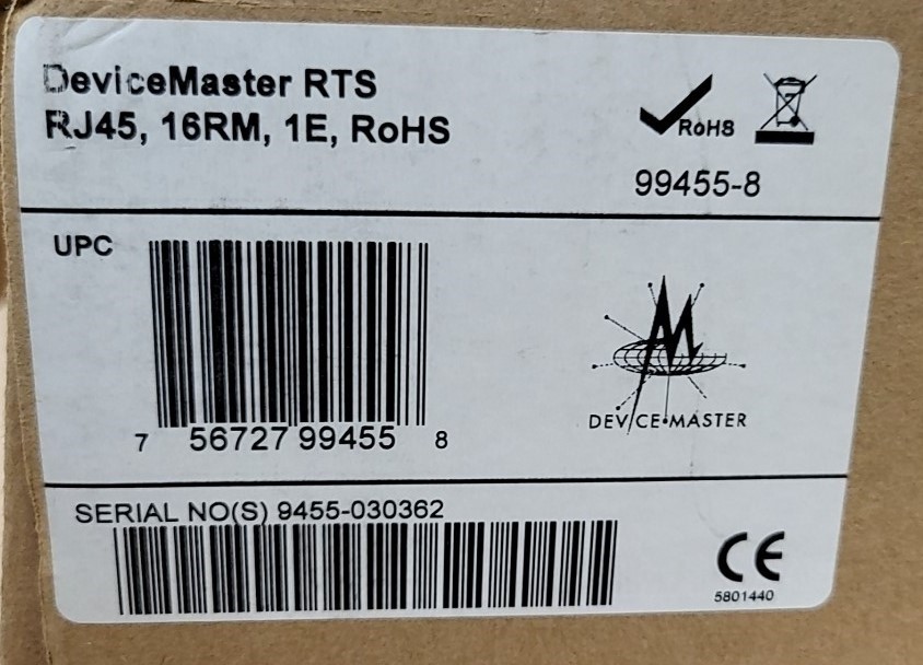 NEW OPEN BOX COMTROL DeviceMaster RTS RJ45 16RM 99455-8 Device Server SEE NOTES