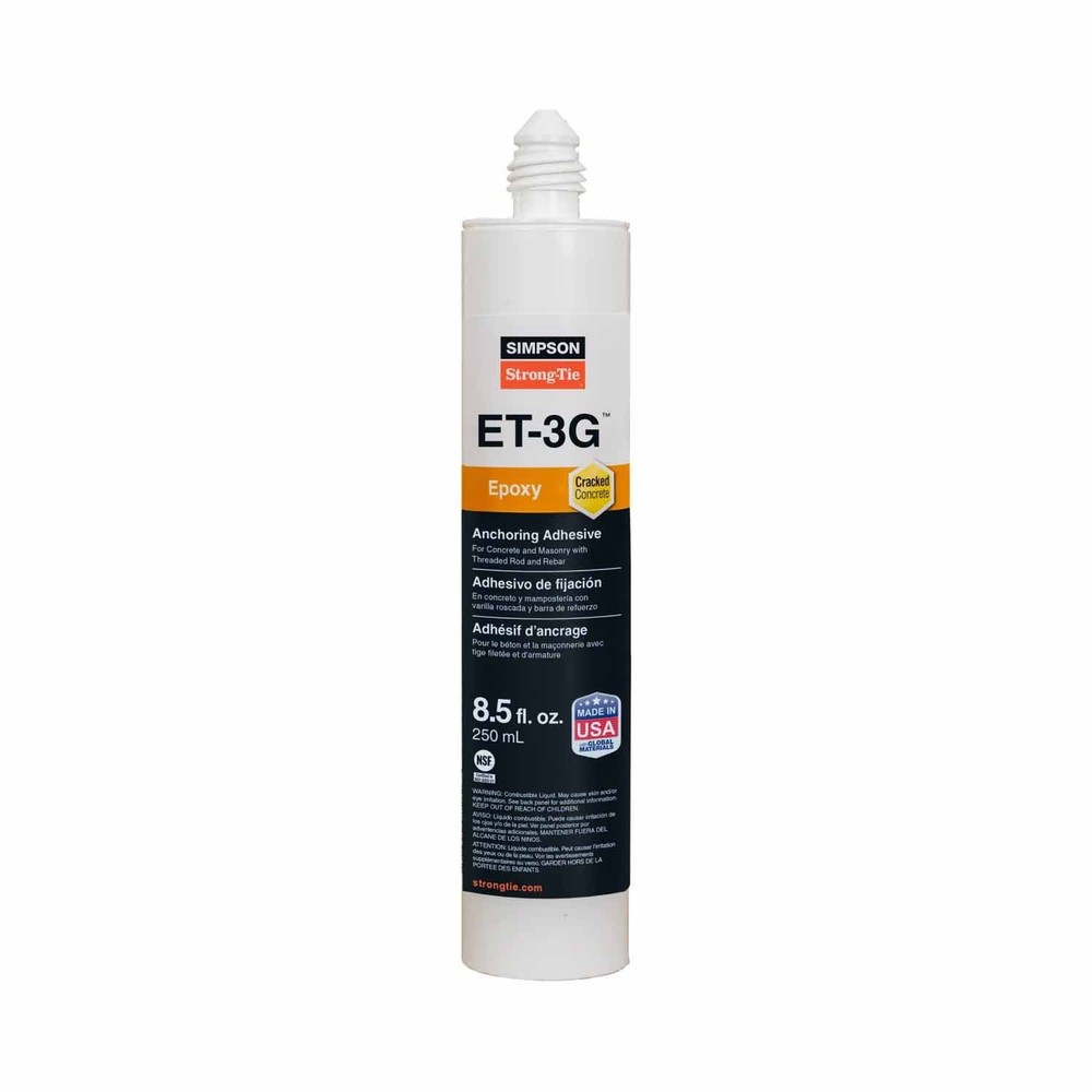 Simpson ET3G10 Epoxy Adhesive Cartridge 8.5 oz with Nozzle