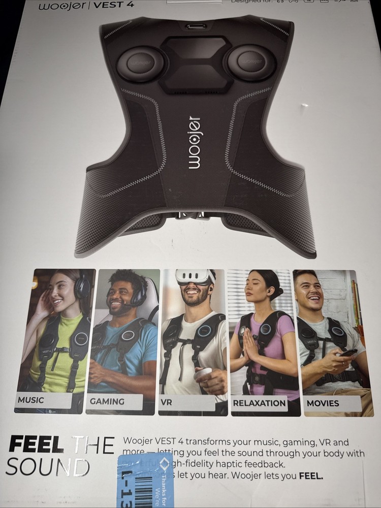 Woojer Vest 4 HD Haptic Vest Open Box