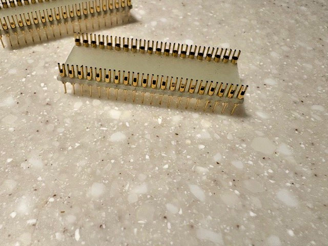2pc Header Connector Forked 40 Position DIP, DIL GOLD