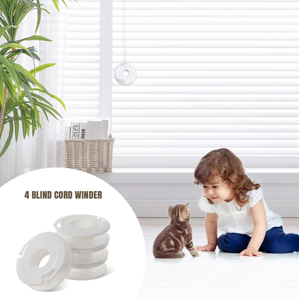Blind Cord Winder, Window Blinds String Holder Cord Blind Safety (4 Pack, White)