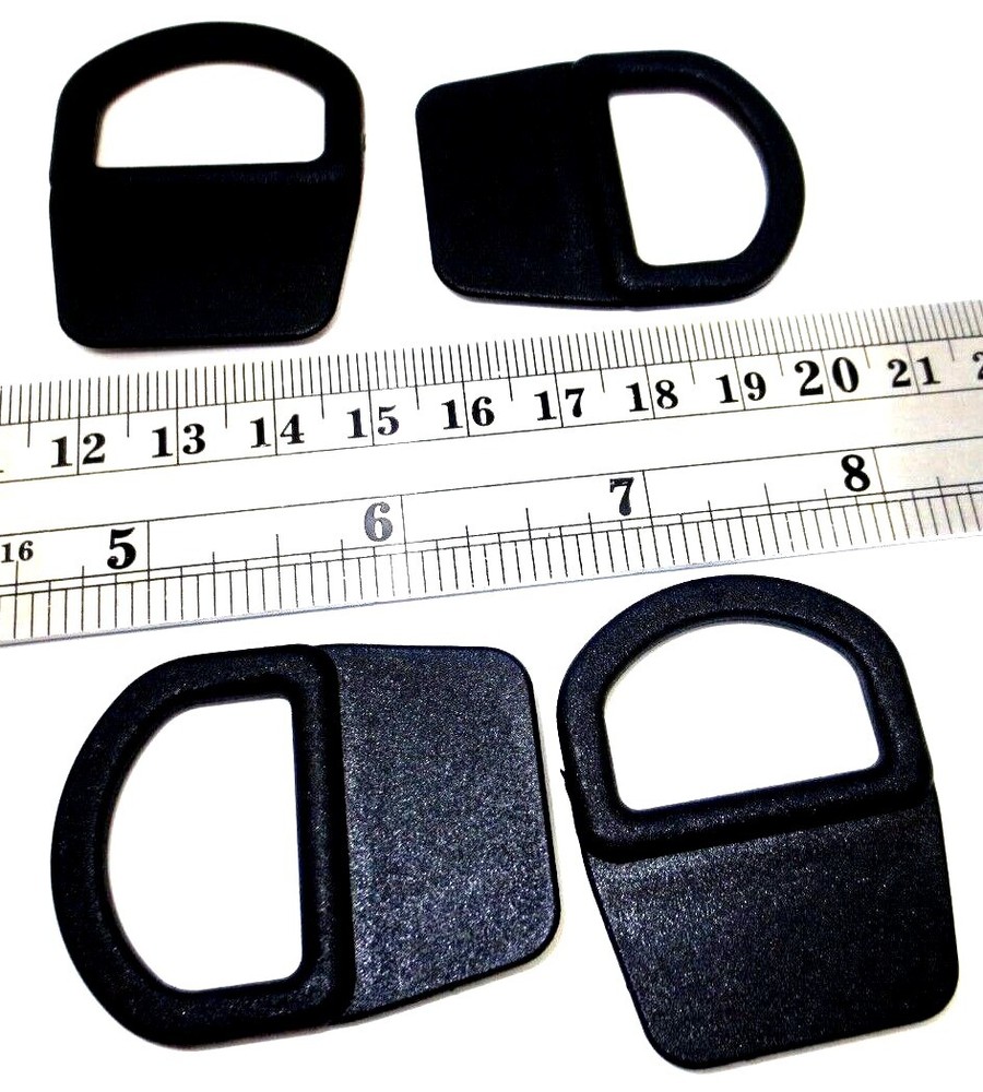 D-Ring Tack or Nail Down Sewable D Ring Fits 1", 25mm Wide Strap, Black Durable!