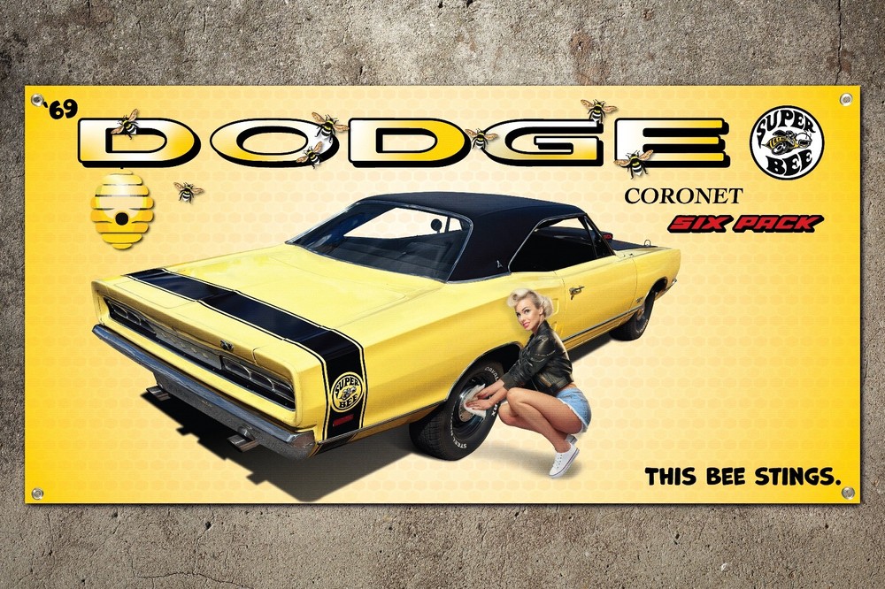 1969 Dodge Coronet Super Bee Garage Banner