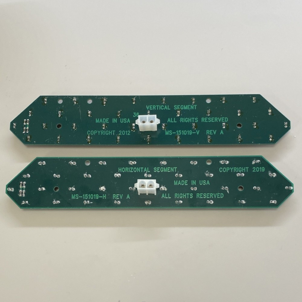 Aftermarket LED segment for Daktronics scoreboards. Red, 24” digit size.