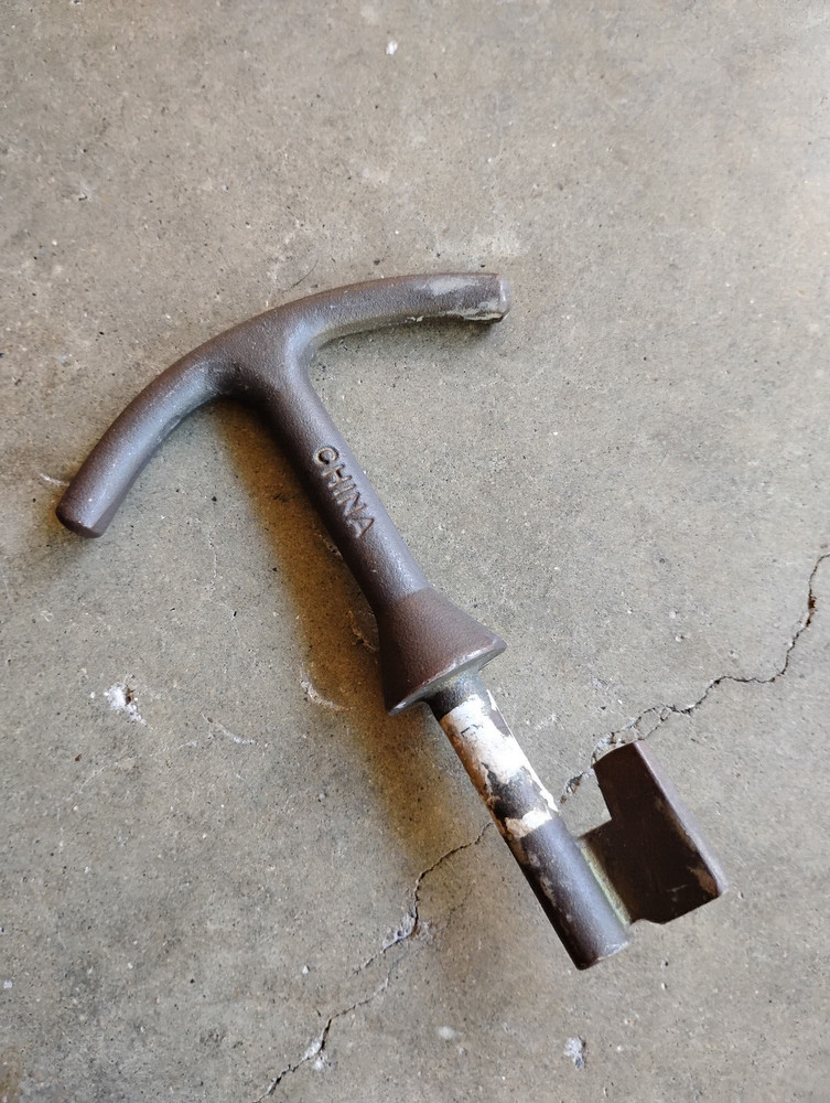 Vintage Solid Brass Water Meter Box Key