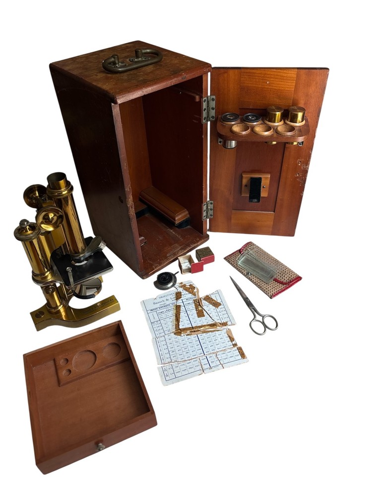 Antique ~1897 Bausch & Lomb Optical Compound Microscope VERY FINE CONDITION