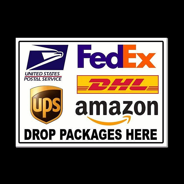 Delivery Instructions Drop Package Here Sign METAL usps amazon ups MS022