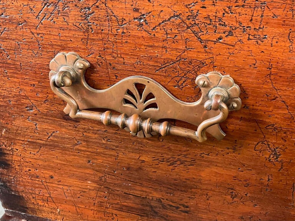 Antique Mahogany Campaign Box On Stand