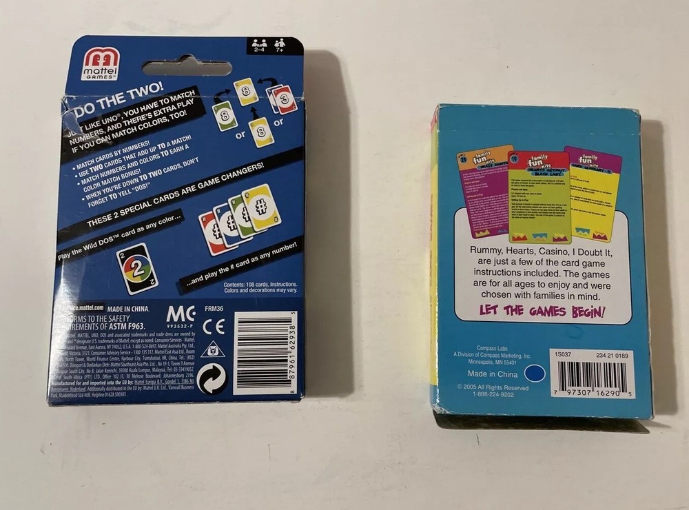 Card Game Bundle - DOS and Family Fun Nite - both Complete!!