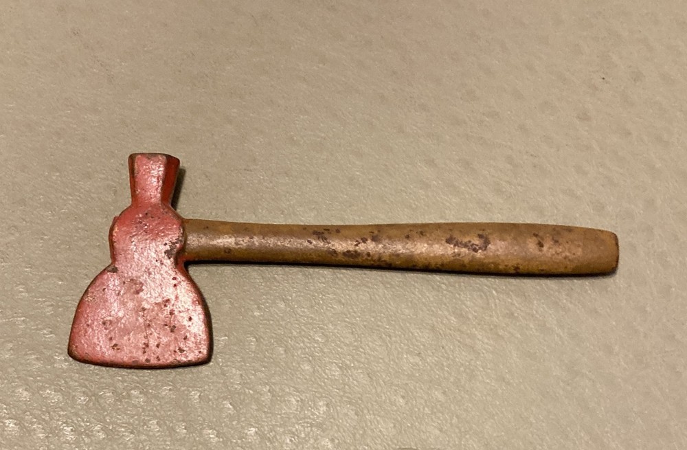 Antique Miniature Broad Axe Hatchet Cast Iron Hammer Tool Small Tiny 3" long