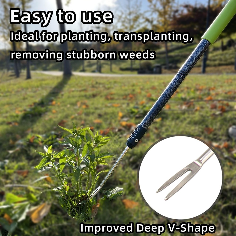 KLDOLLAR Weed Puller Tool, 48" Long Handle Weeder Puller Tool with Soft Foam ...