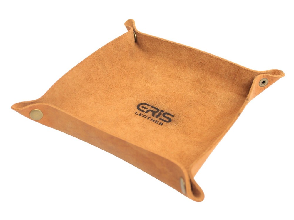 Full Grain Genuine Leather Valet Tray Organizer – Light Brown