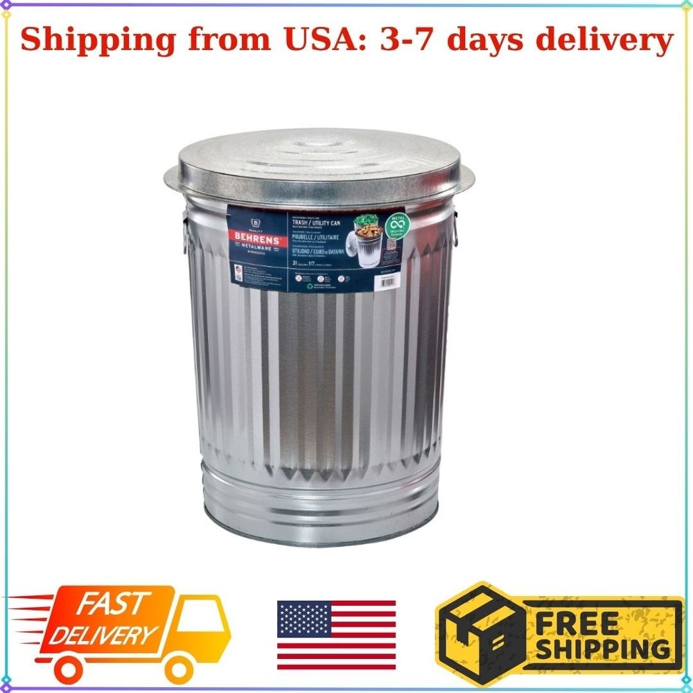 Behrens 31-Gallon Steel Trash Can