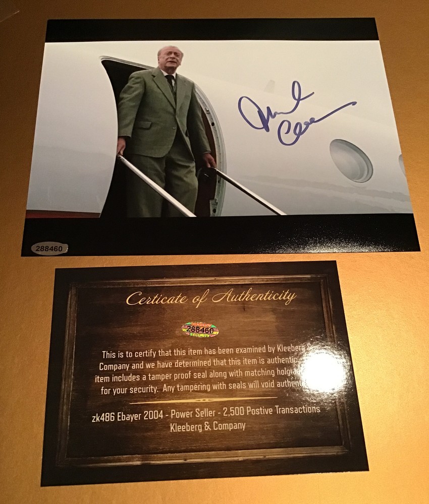 Autographed Michael Caine signed 8 x 10 Getting On Plane COA