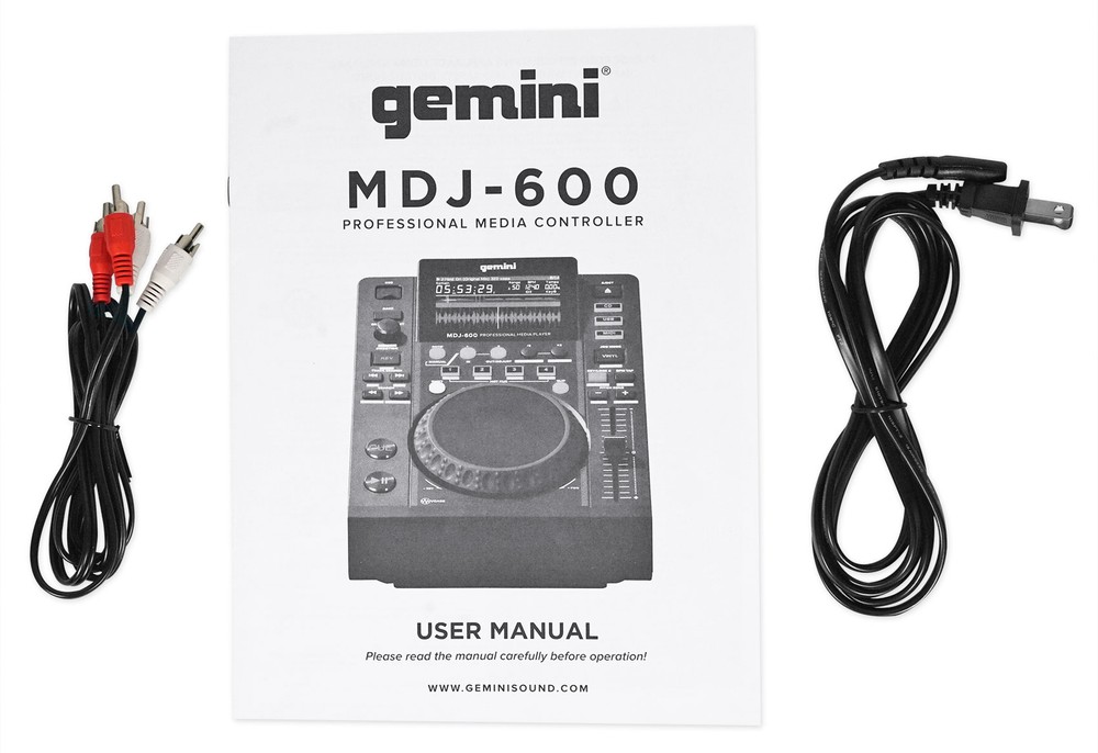 Gemini MDJ-600 USB/CD Media Player DJ MIDI Controller+Battery Par Light