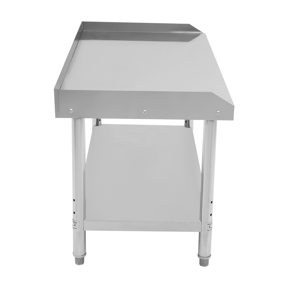 48*24*35-36" Adjustable Commercial Work Table With Backsplash Silver Work Table