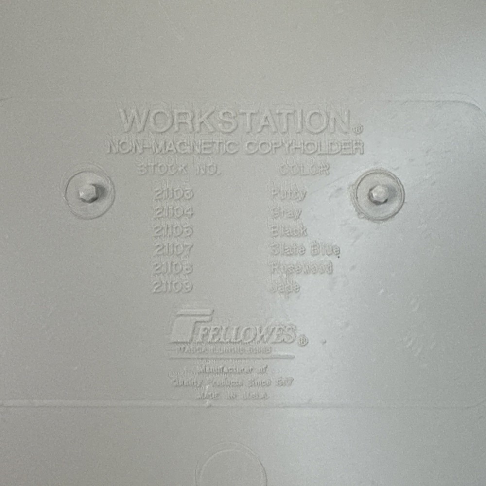 Fellowes Workstation Non-Magnetic Document Holder Grey Work Station