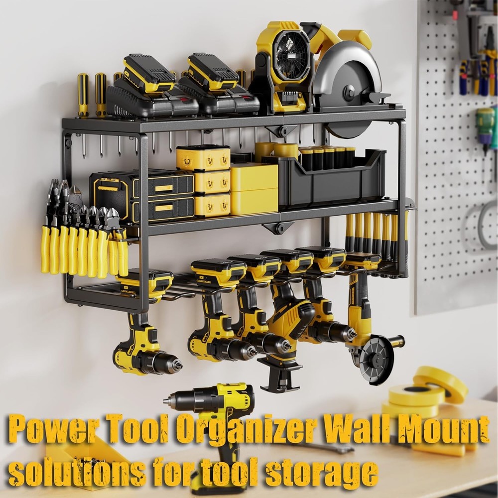 Power Tool Organizer 7 Drill Holder Tool Organizer Storage & Organization Garage