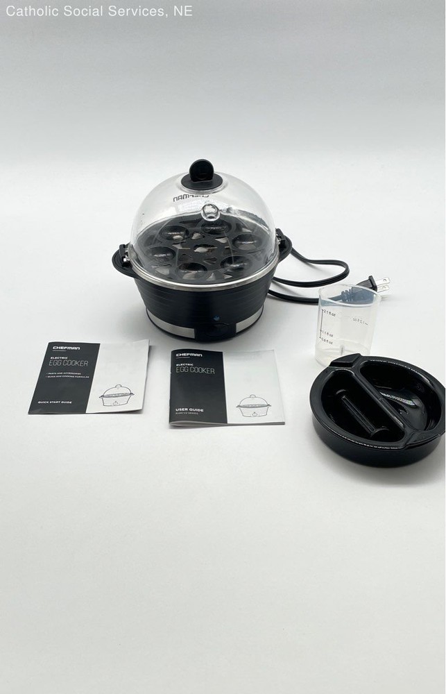 Chefman Black Electric Rapid Egg Cooker, Holds 6 Eggs