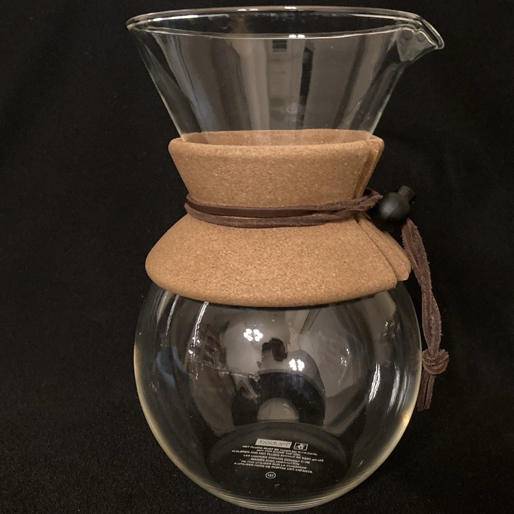 Pour Over Coffee Maker Bodum 8 Cup 34oz  With Cork Handle - no filter