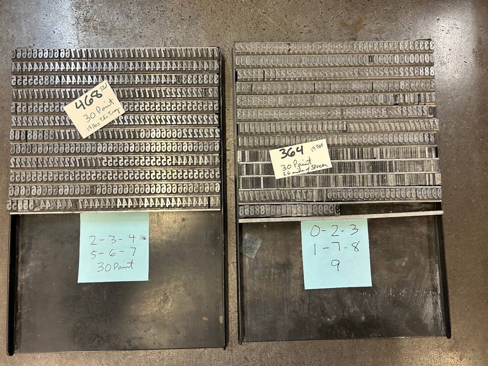 Lead TypeType Numbers 30 point Letterpress -reduced for quick sale