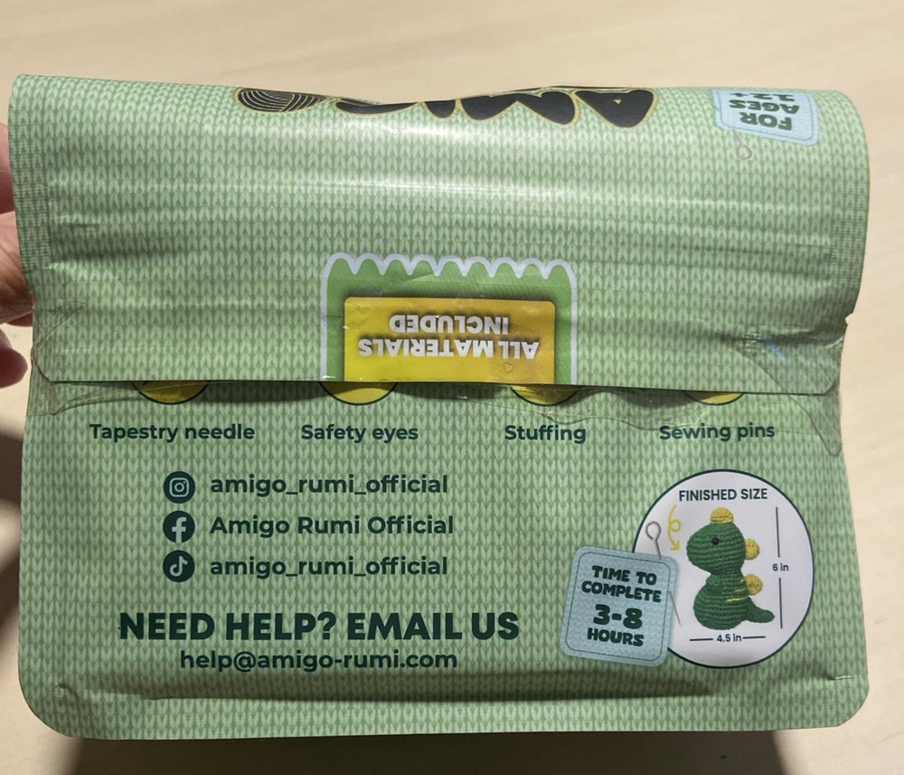 Rexy The Dino Crochet Kit - Learn How to Starter Kit & Tutorial For Beginners