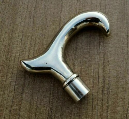 Silver Brass Plain Derby Head handle for Wooden stick walking cane