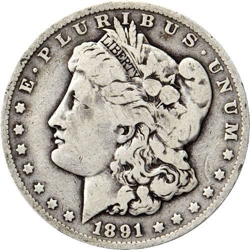 Morgan Silver Dollar Coin (1878-1904, VG Plus)