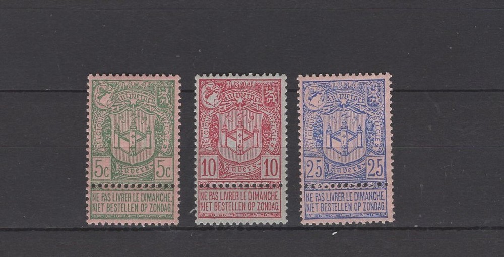 BELGIUM 1894 Antwerp  MNH** 68/70