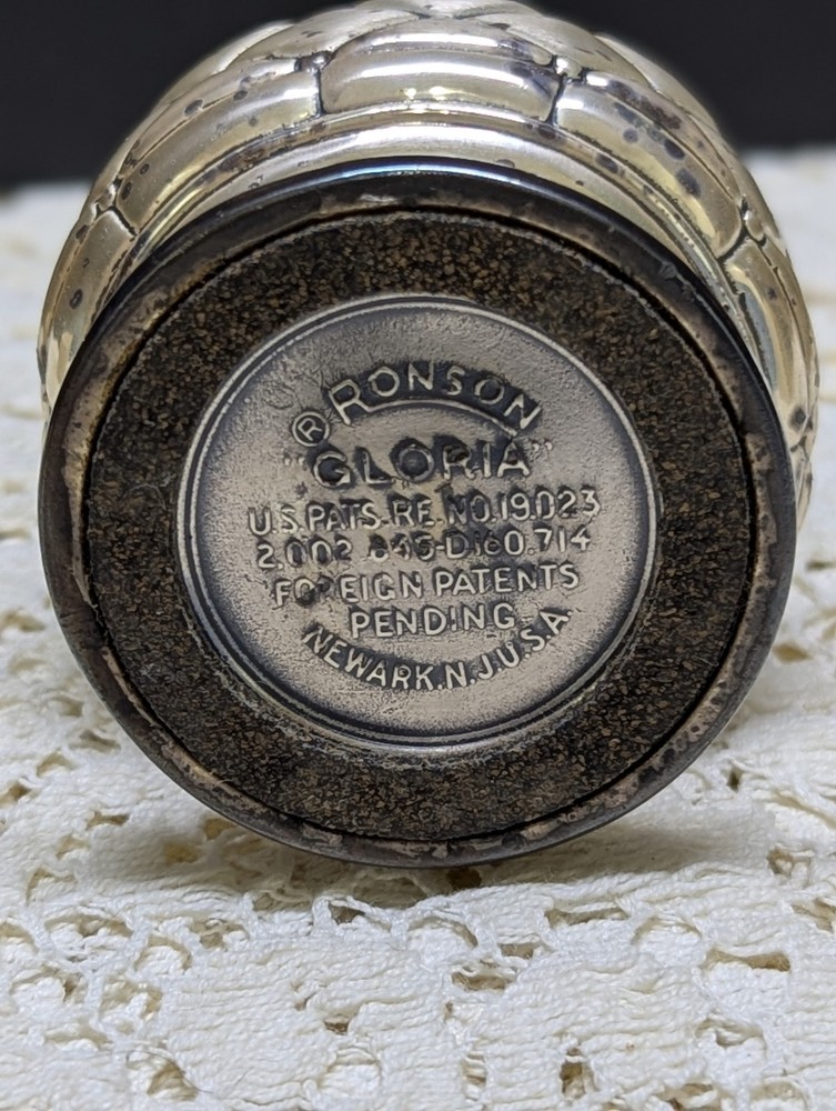 Vintage Ronson Gloria Table Cigar Cigarette Lighter Silver Plated